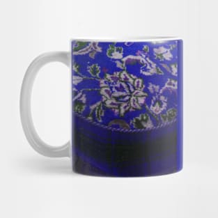 blue flower pattern, floral designs, minimal art, abstract art, floral pattern, antique rug photo , For custom orders please DM me. Mug